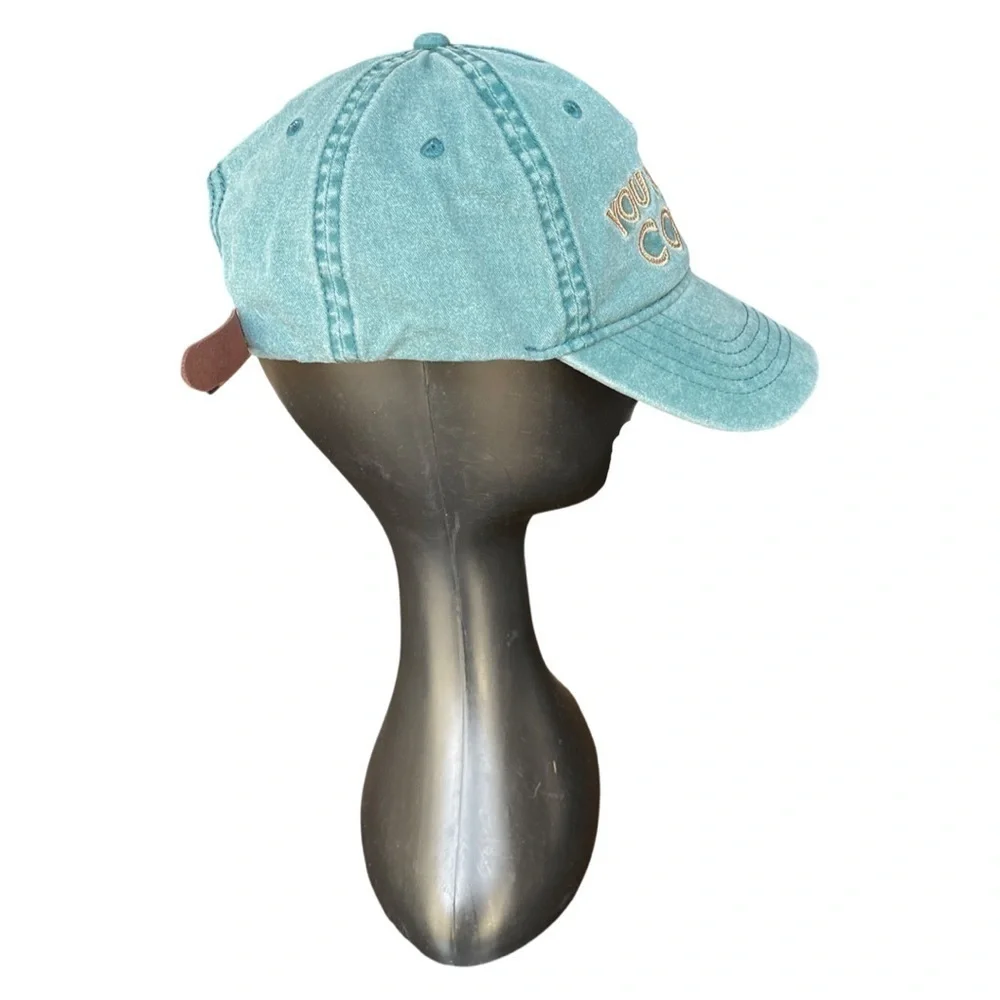 “You had me at coffee” Adult Ball Cap with Adjustable Leather Strap